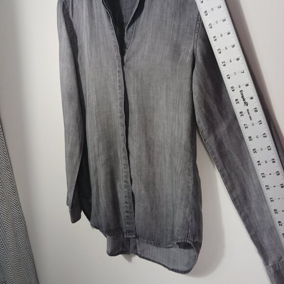 Cloth & Stone Anthropologie S Gray Chambray Button Down Front W Back Button Down - Picture 11 of 16